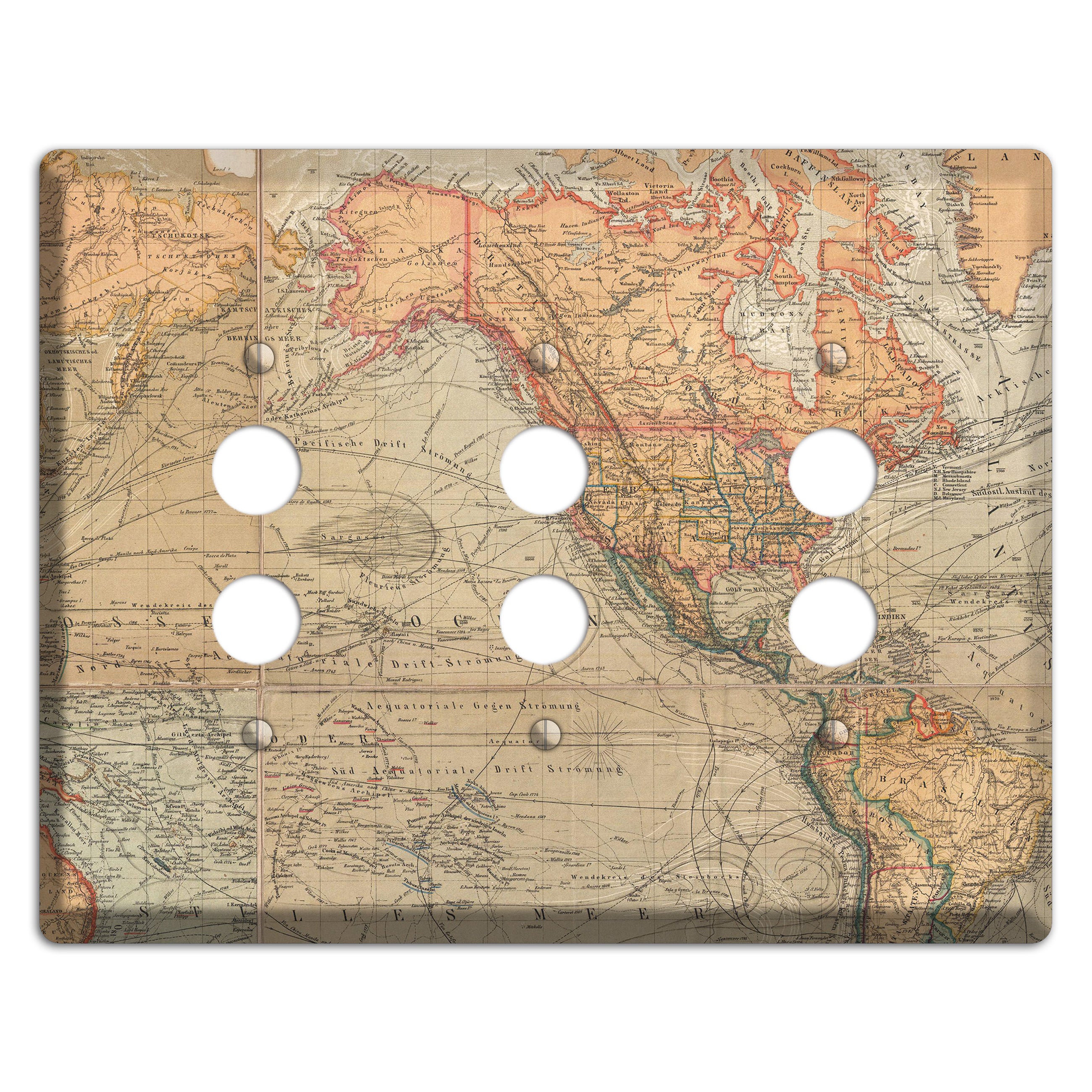 Pacific Ocean 3 Pushbutton Wallplate