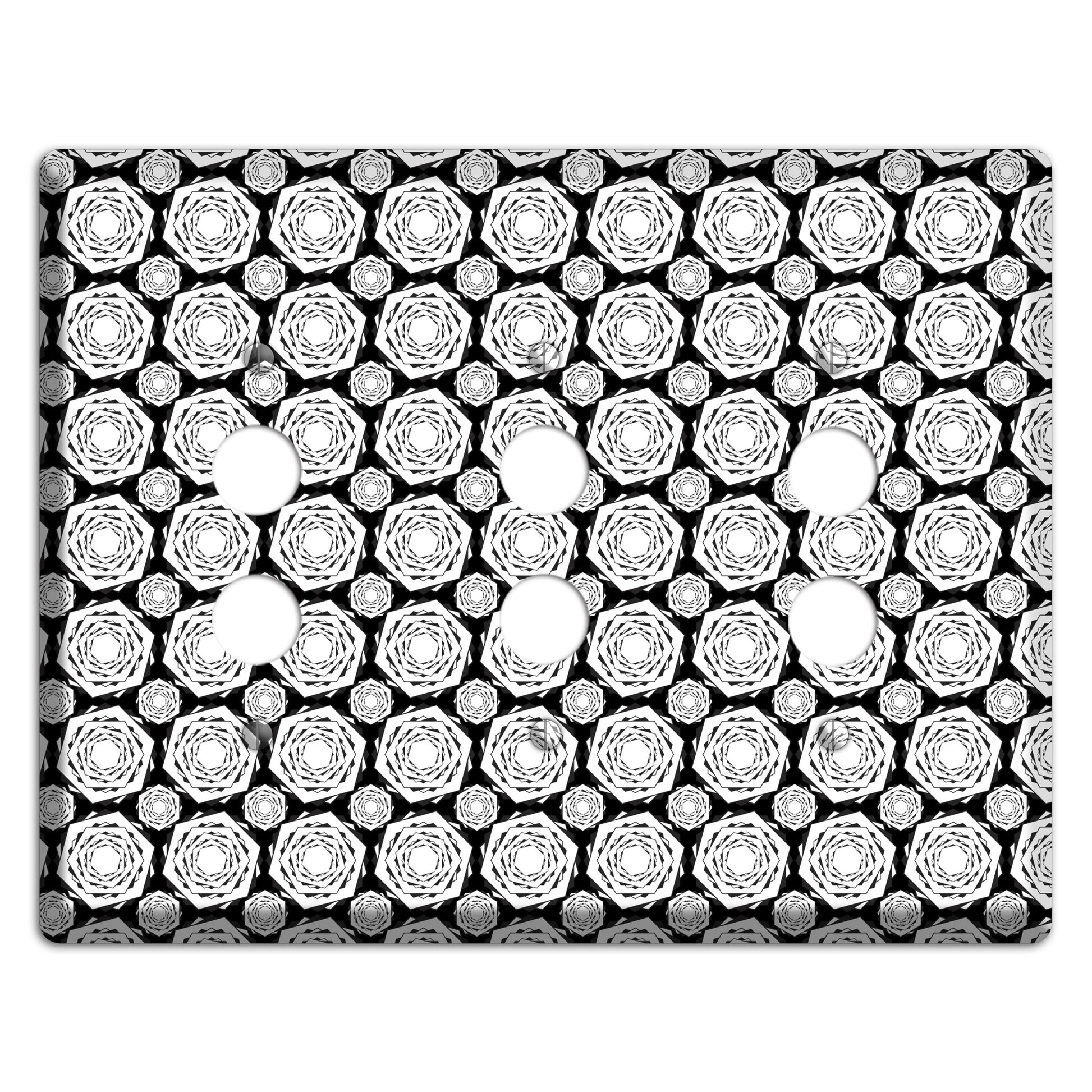 Overlay Hexagon Rotation Repeat 3 3 Pushbutton Wallplate