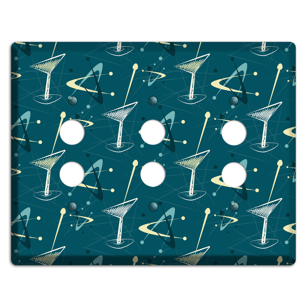 Navy Cocktail Hour 3 Pushbutton Wallplate