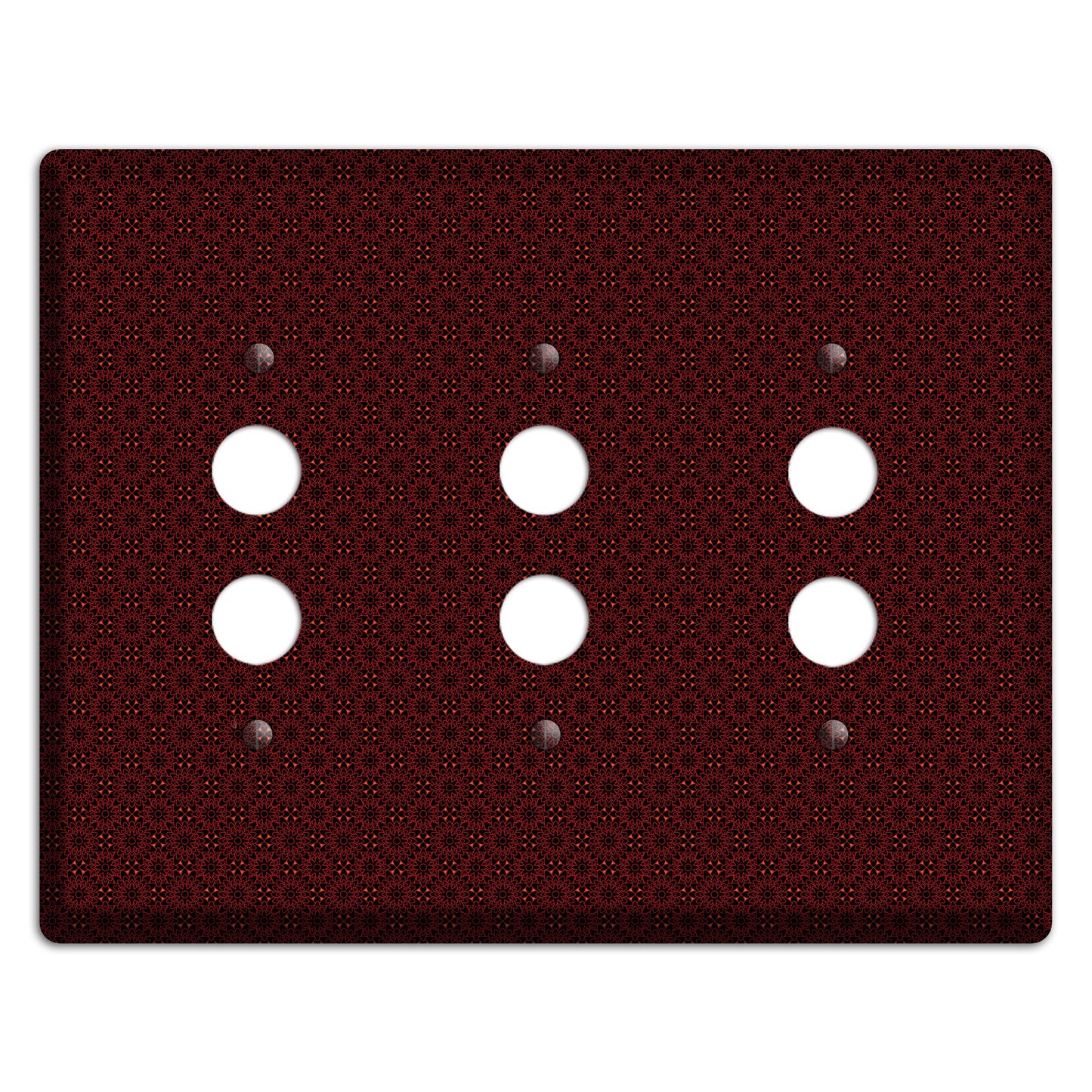 Maroon Checkered Foulard 3 Pushbutton Wallplate