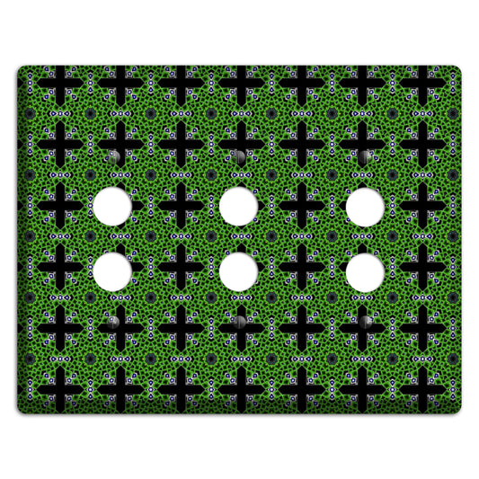 Green Foulard 3 3 Pushbutton Wallplate