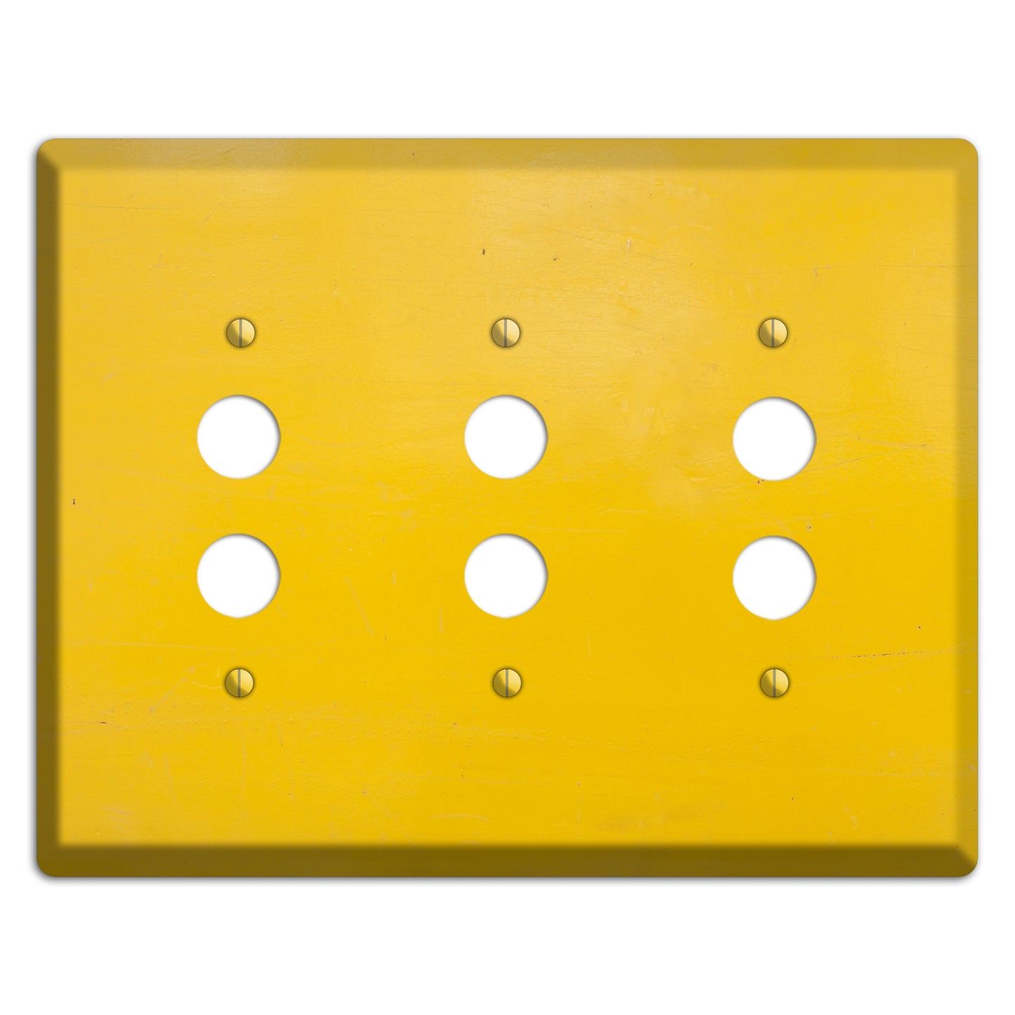 Bright Yellow Concrete 3 Pushbutton Wallplate