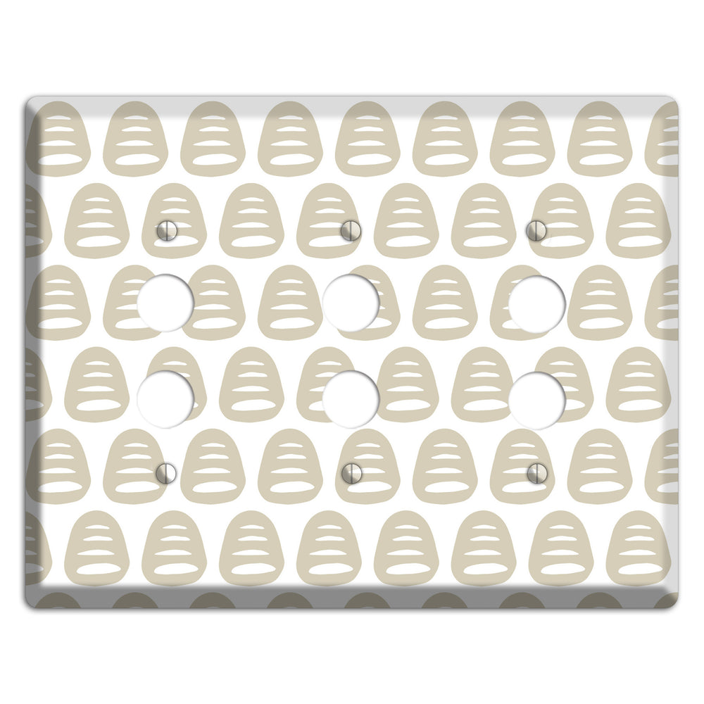 Simple Scandanavian Style II 3 Pushbutton Wallplate