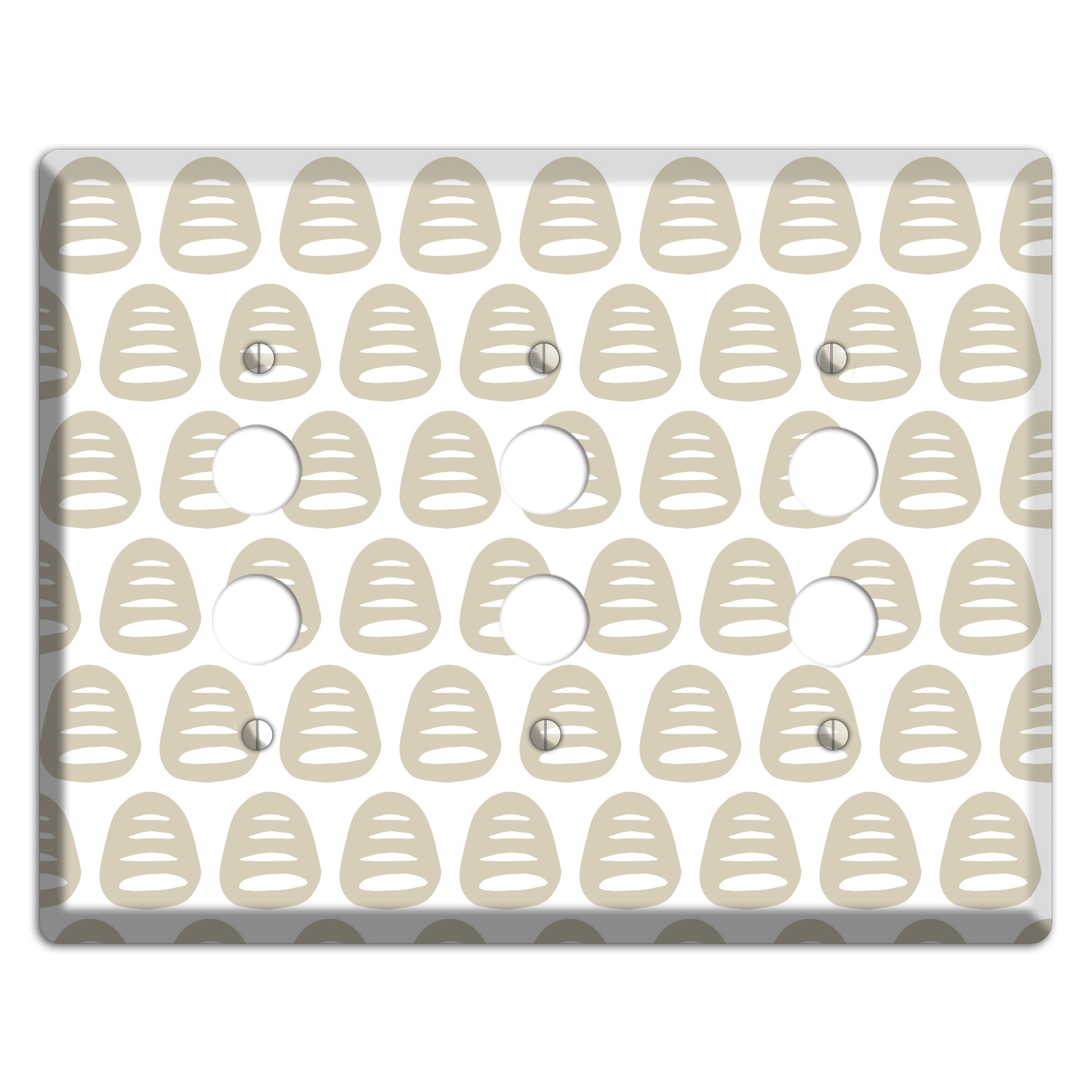 Simple Scandanavian Style II 3 Pushbutton Wallplate