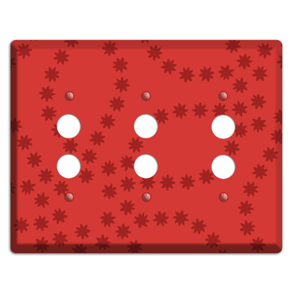 Multi Red Constellation 3 Pushbutton Wallplate