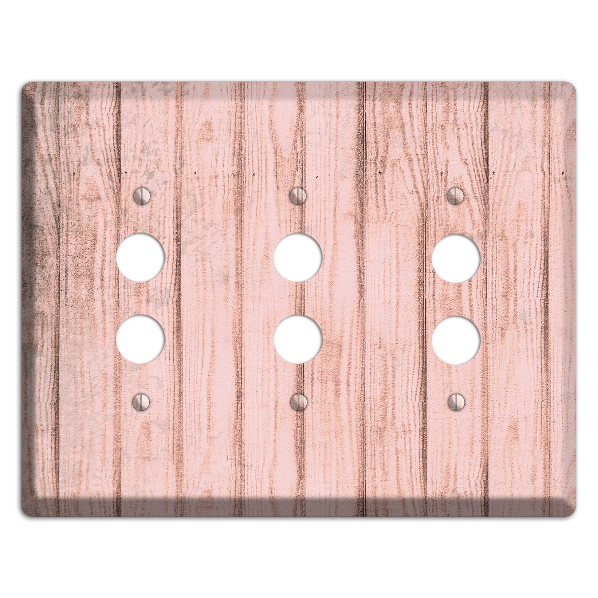 Beauty Bush Weathered Wood 3 Pushbutton Wallplate