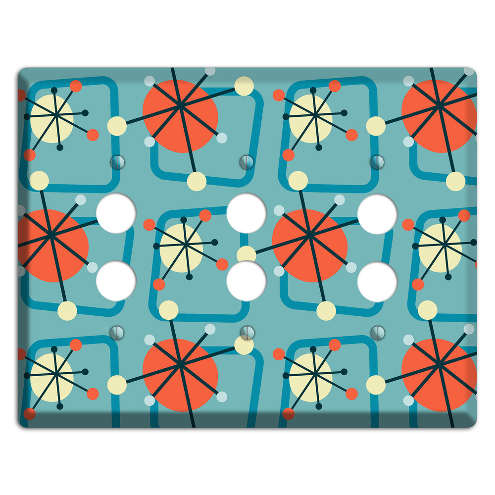 Orange Atomic Burst 3 Pushbutton Wallplate