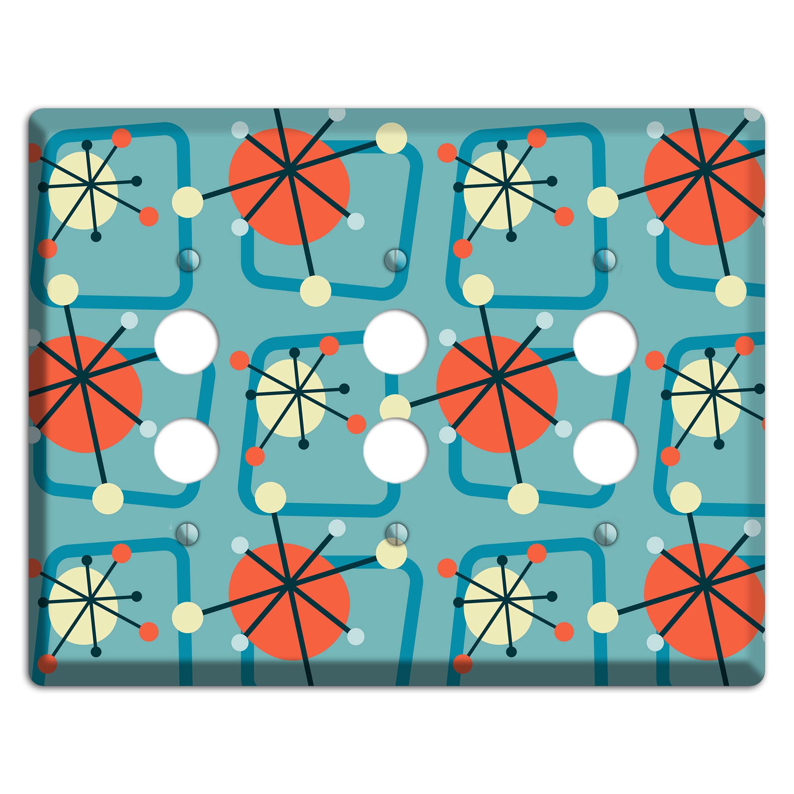 Orange Atomic Burst 3 Pushbutton Wallplate
