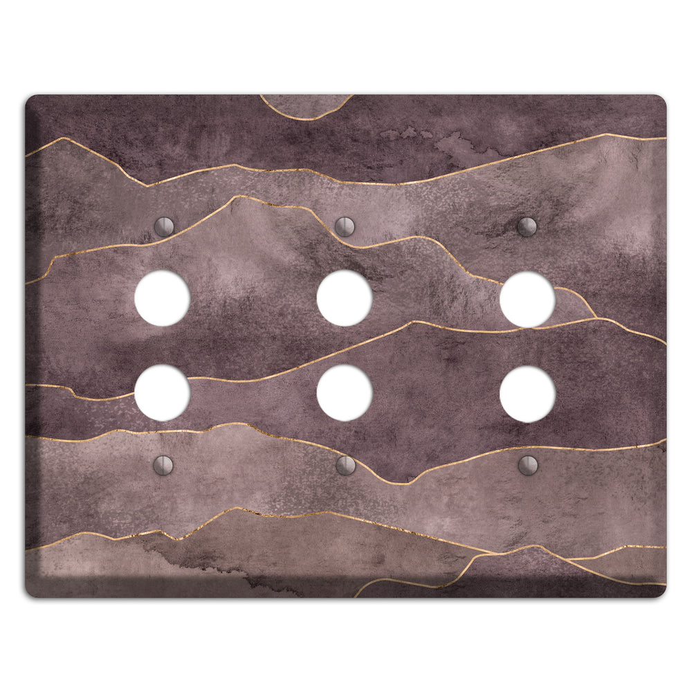 Plum Mountain Range 3 Pushbutton Wallplate