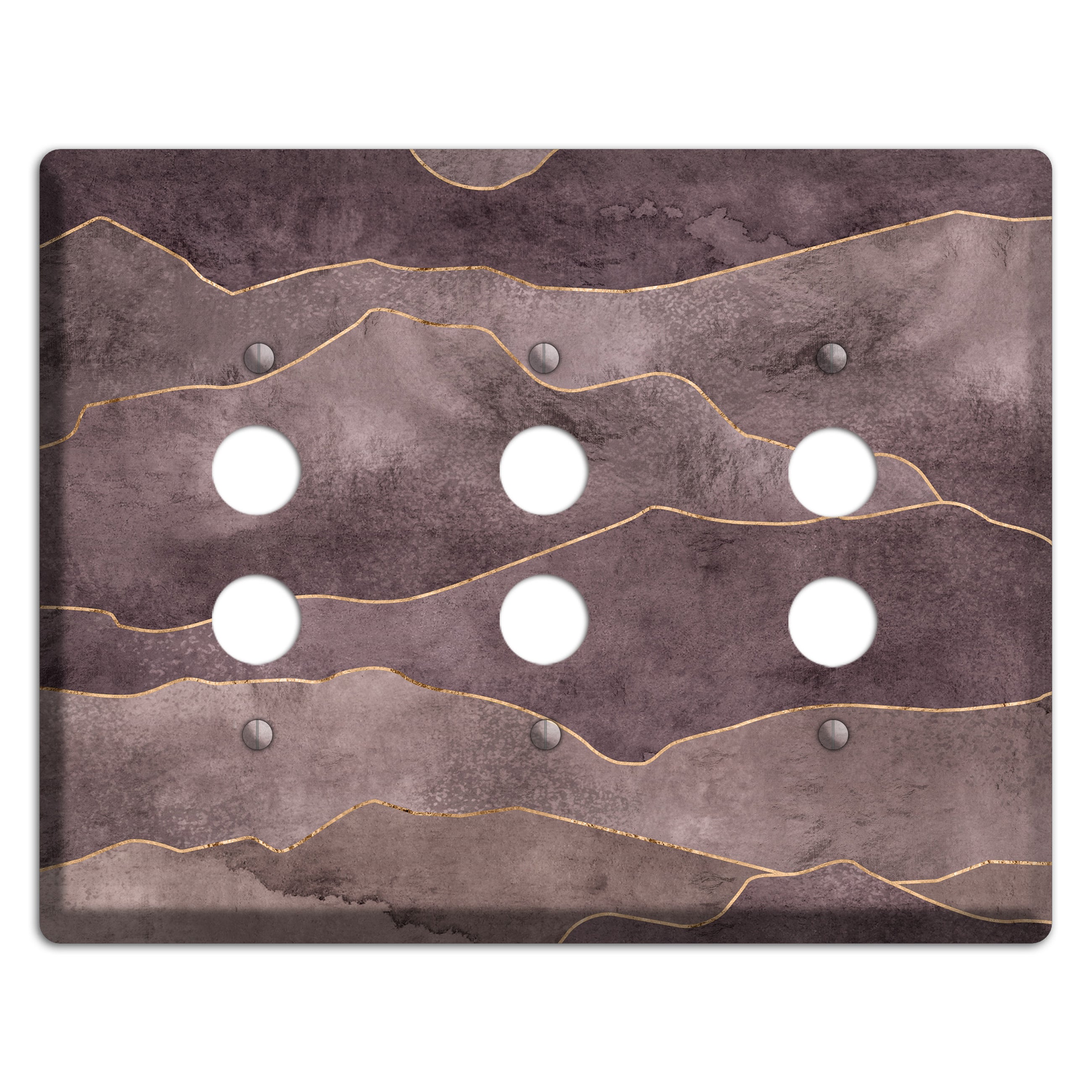 Plum Mountain Range 3 Pushbutton Wallplate