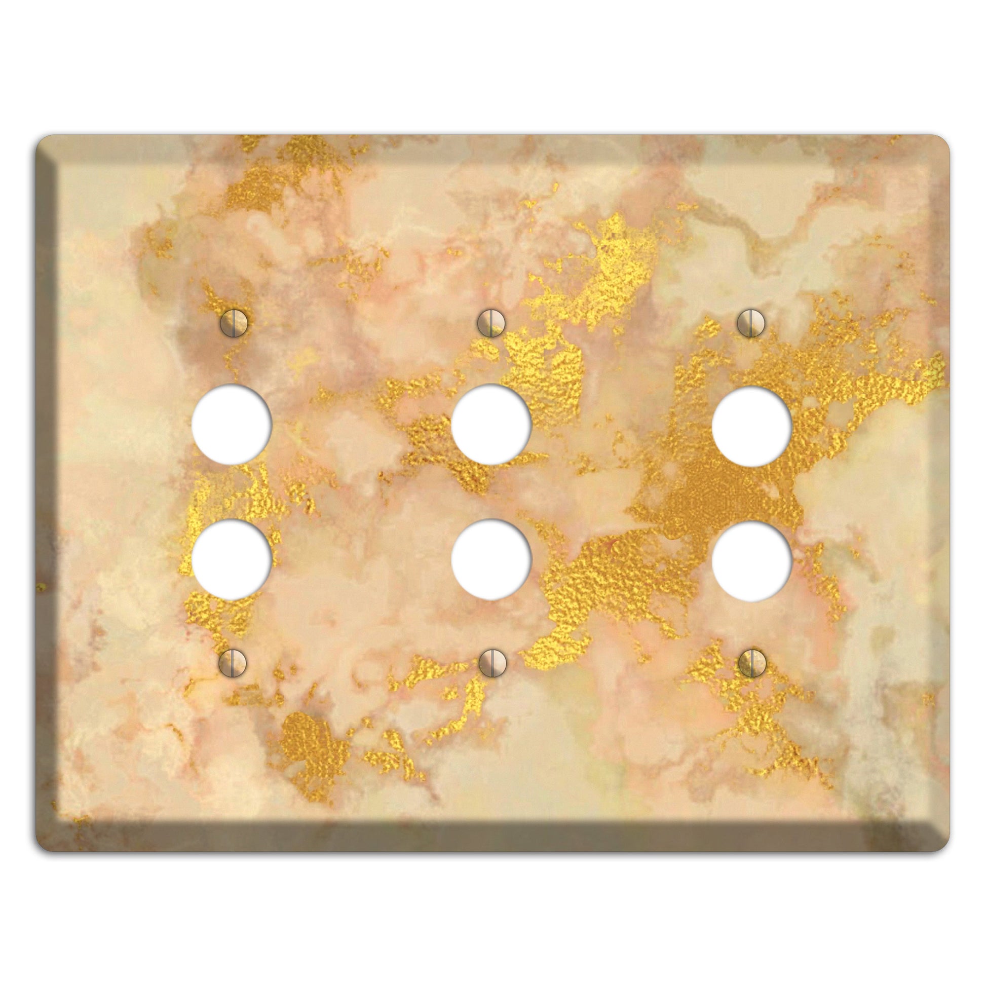 Old Gold Marble 3 Pushbutton Wallplate