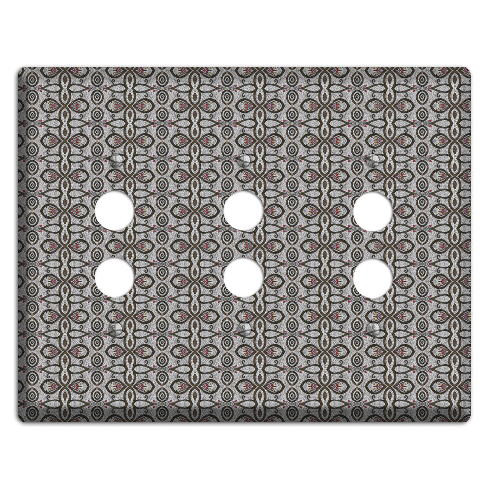 Grey Tapestry 3 Pushbutton Wallplate
