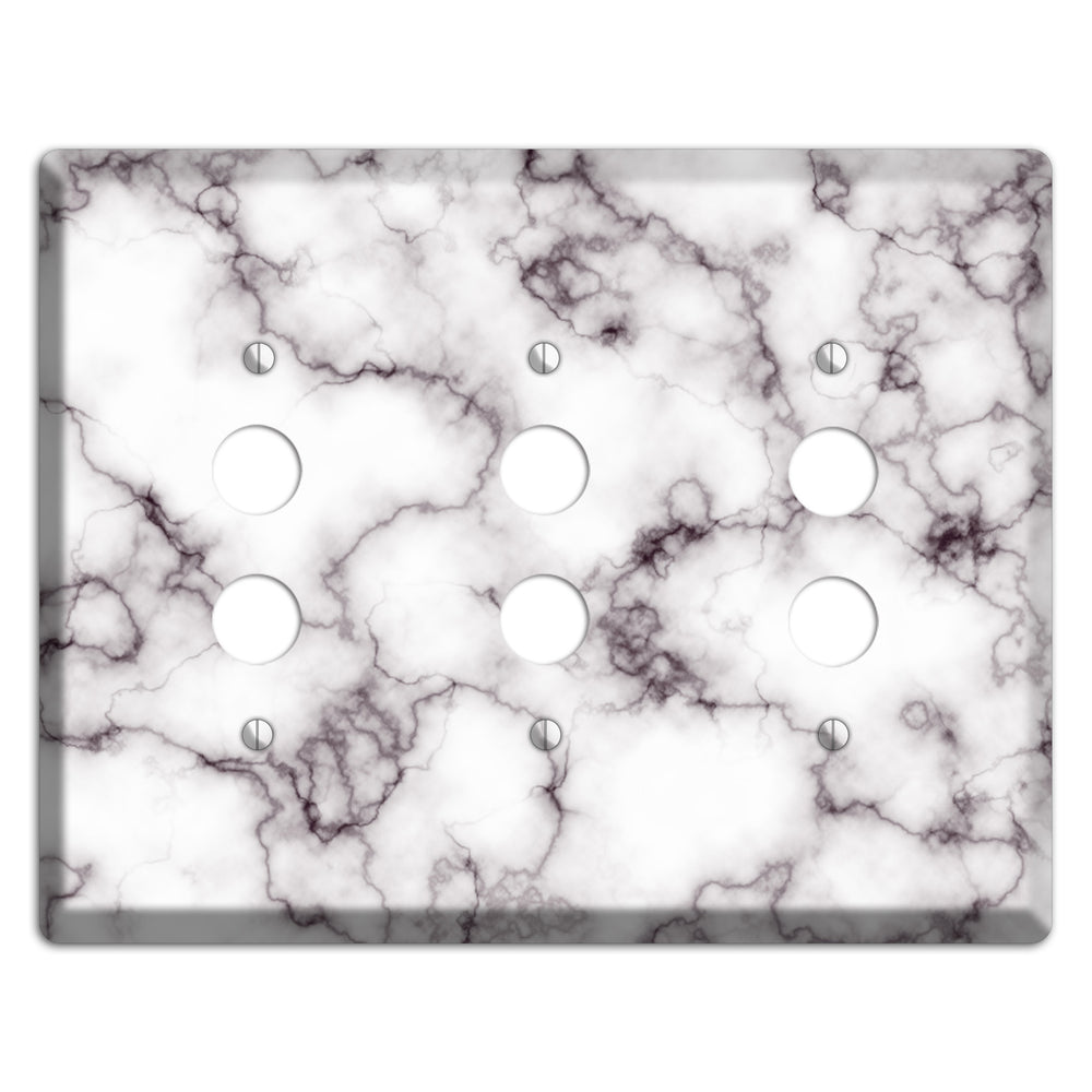 Black Stained Marble 3 Pushbutton Wallplate