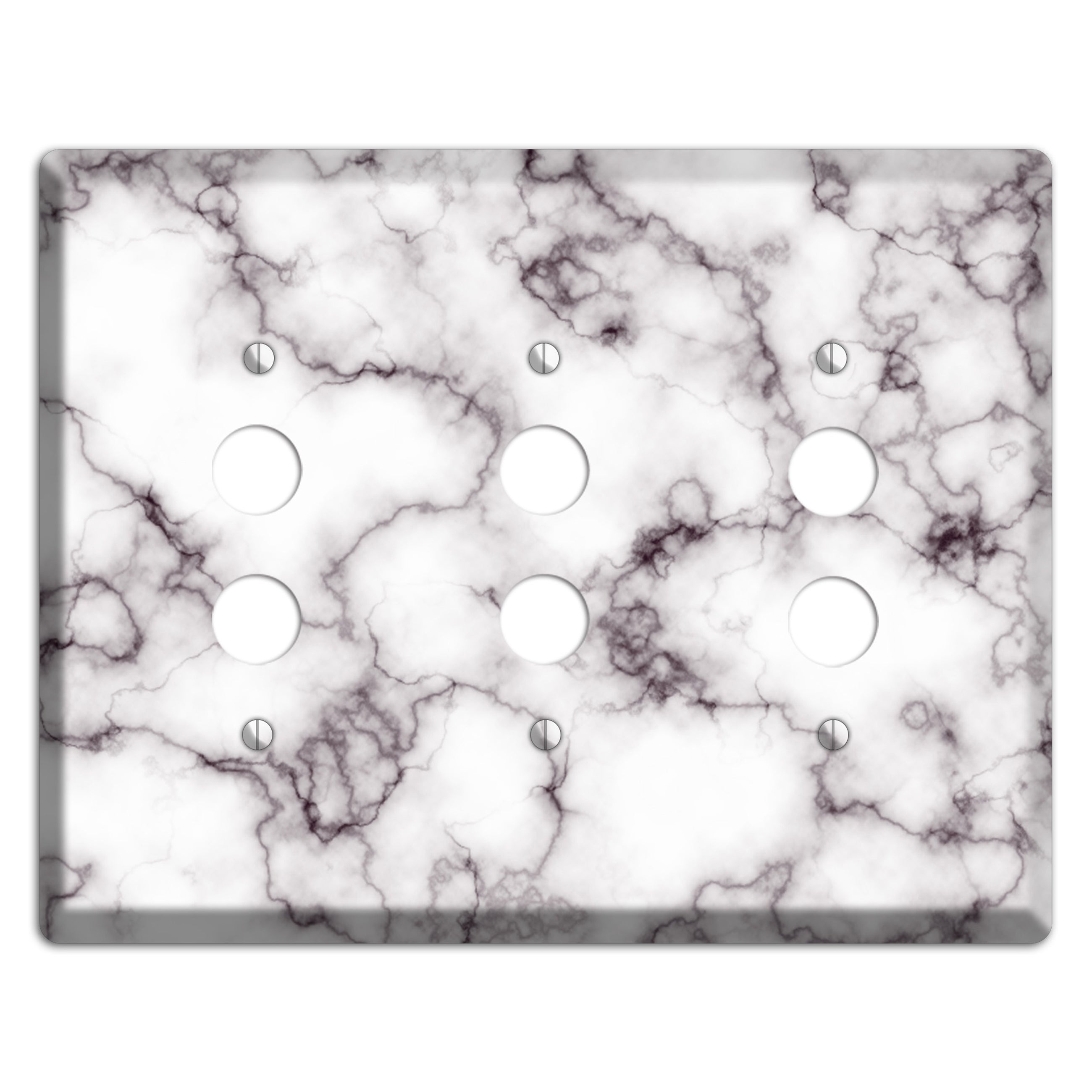 Black Stained Marble 3 Pushbutton Wallplate