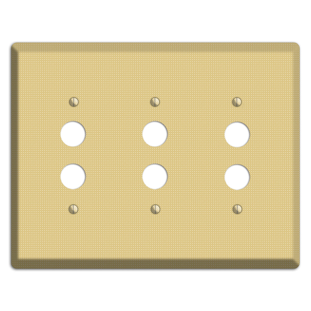 Khaki Weave 3 Pushbutton Wallplate