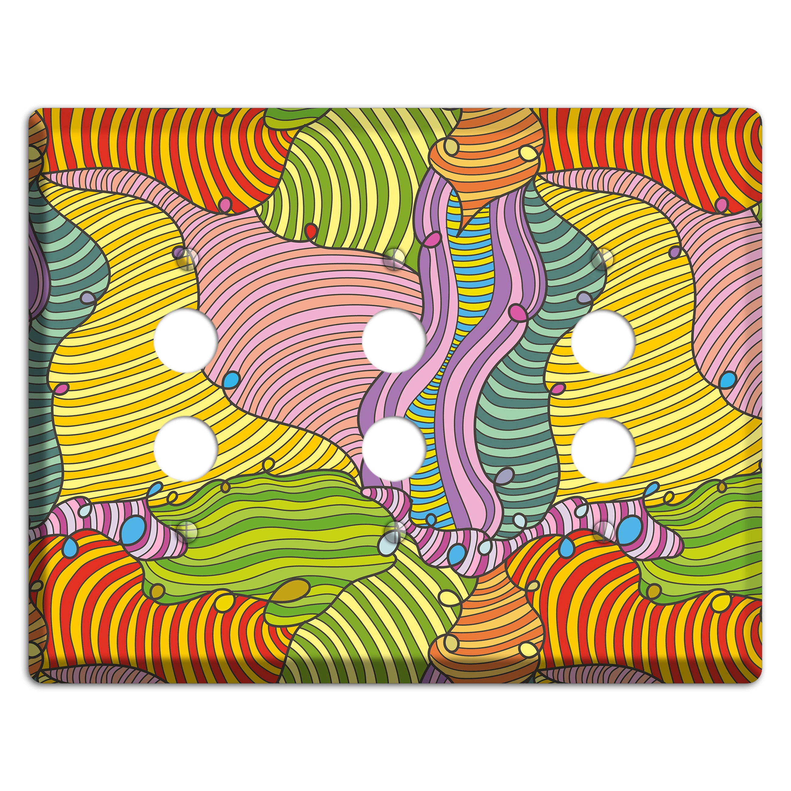 Retro Flourish 5 3 Pushbutton Wallplate