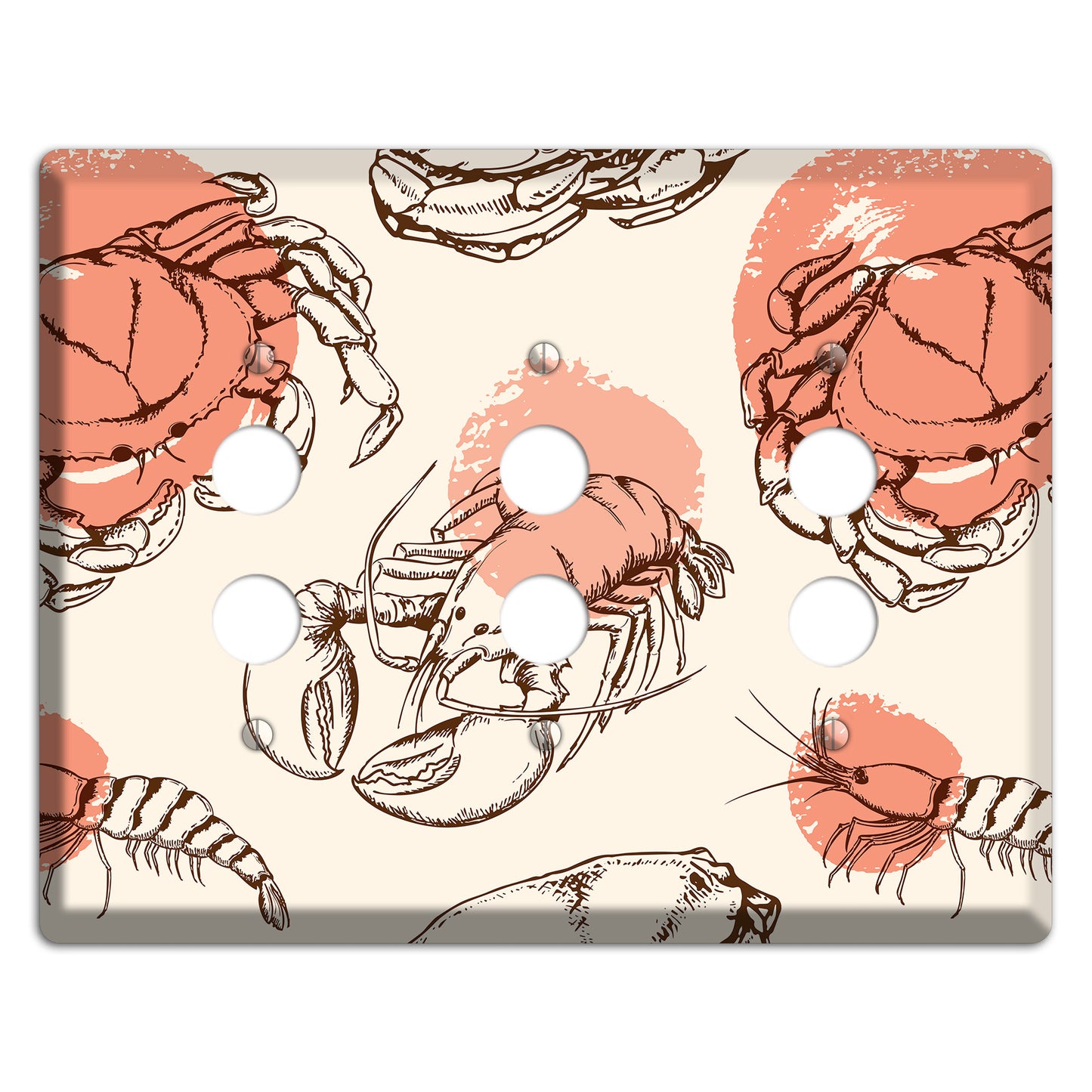 Red Crab 3 Pushbutton Wallplate
