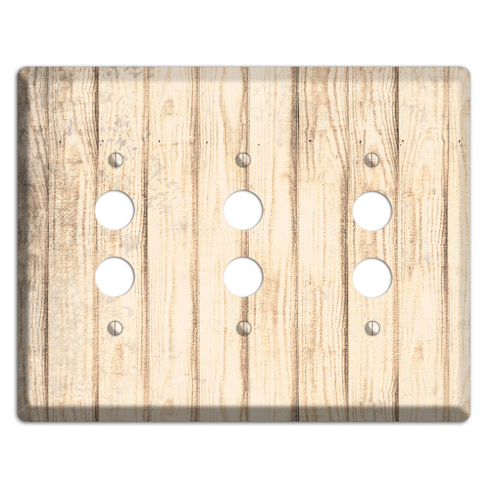 Sidecar Weathered Wood 3 Pushbutton Wallplate