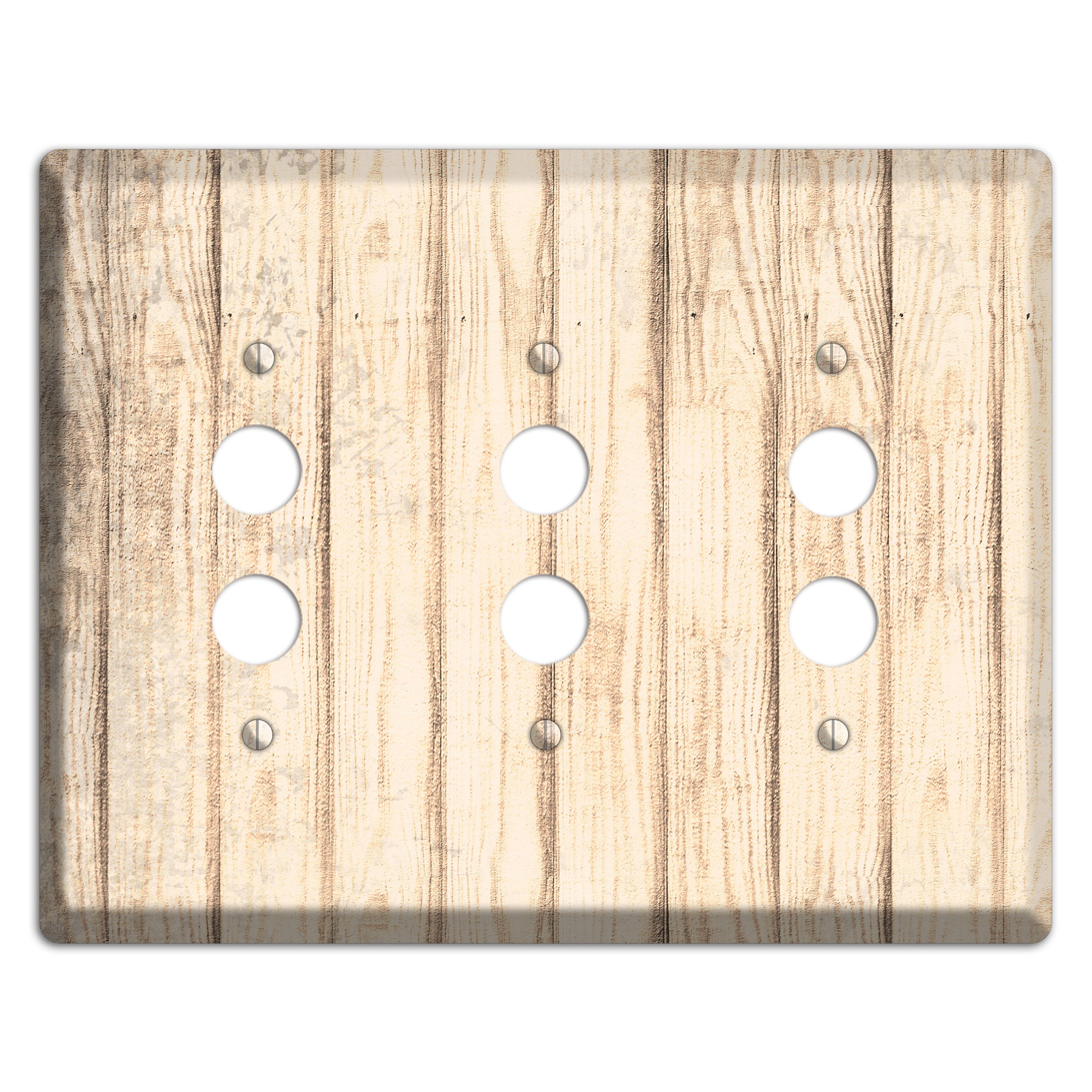Sidecar Weathered Wood 3 Pushbutton Wallplate