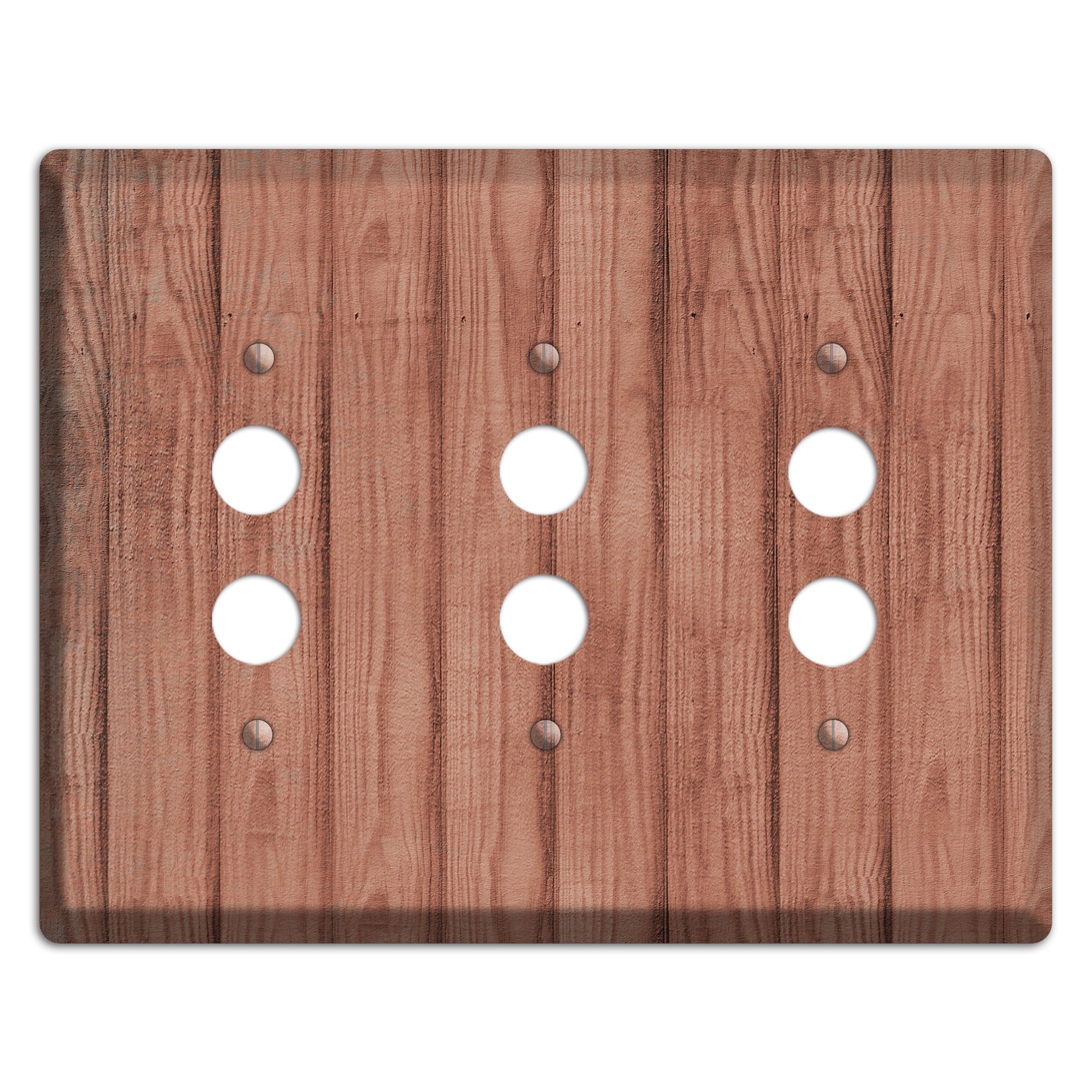 Coral Tree Weathered Wood 3 Pushbutton Wallplate