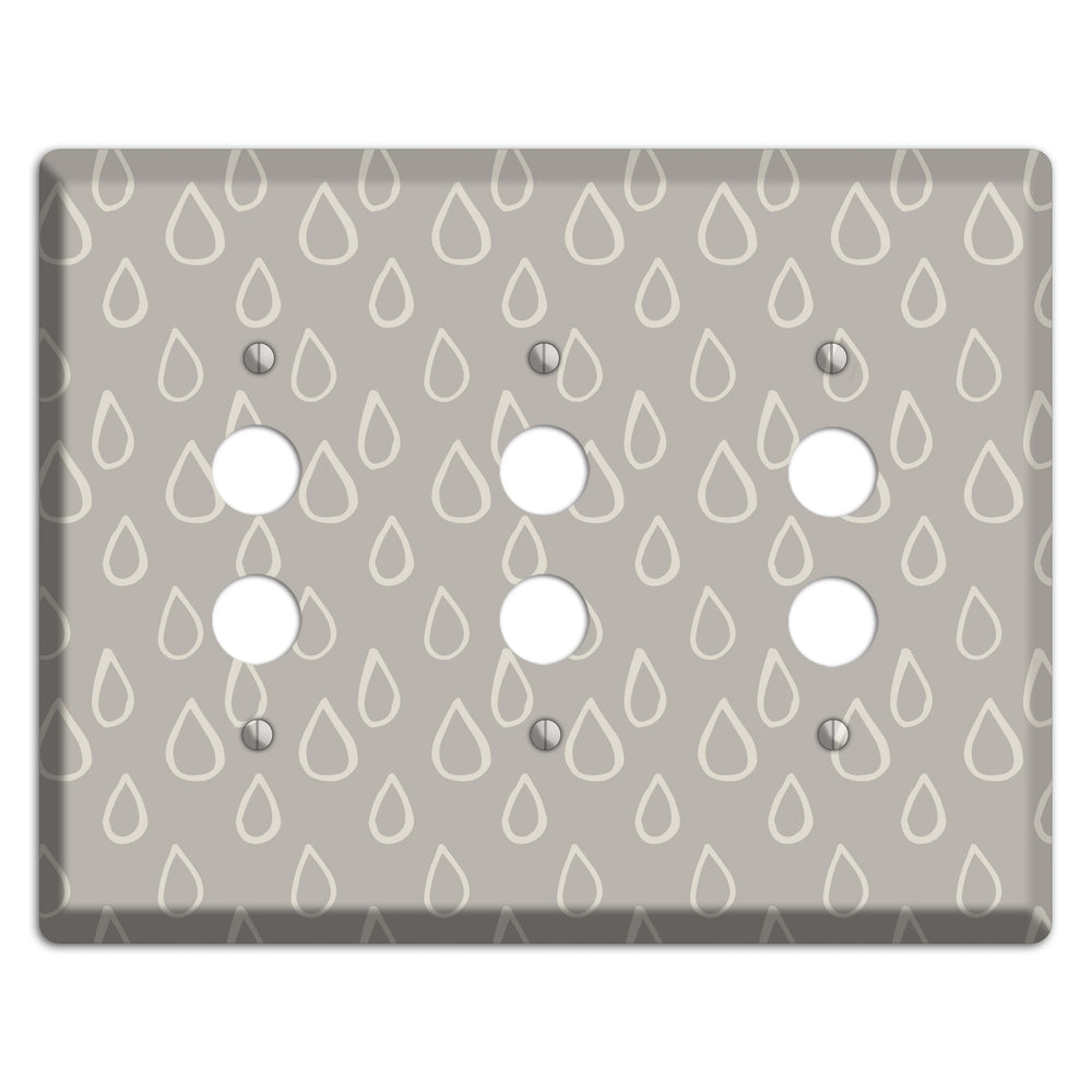Simple Scandanavian Style N 3 Pushbutton Wallplate