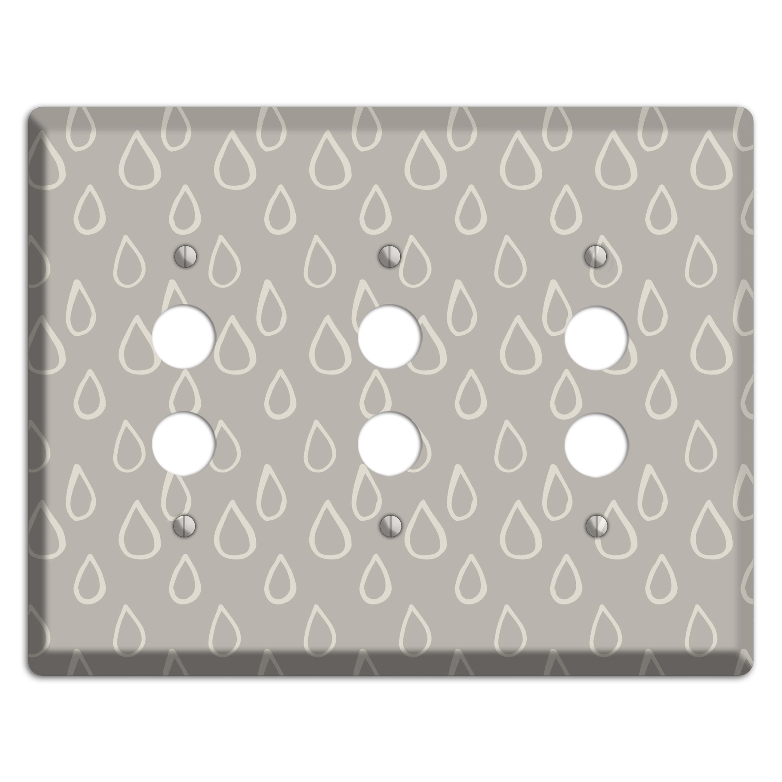 Simple Scandanavian Style N 3 Pushbutton Wallplate