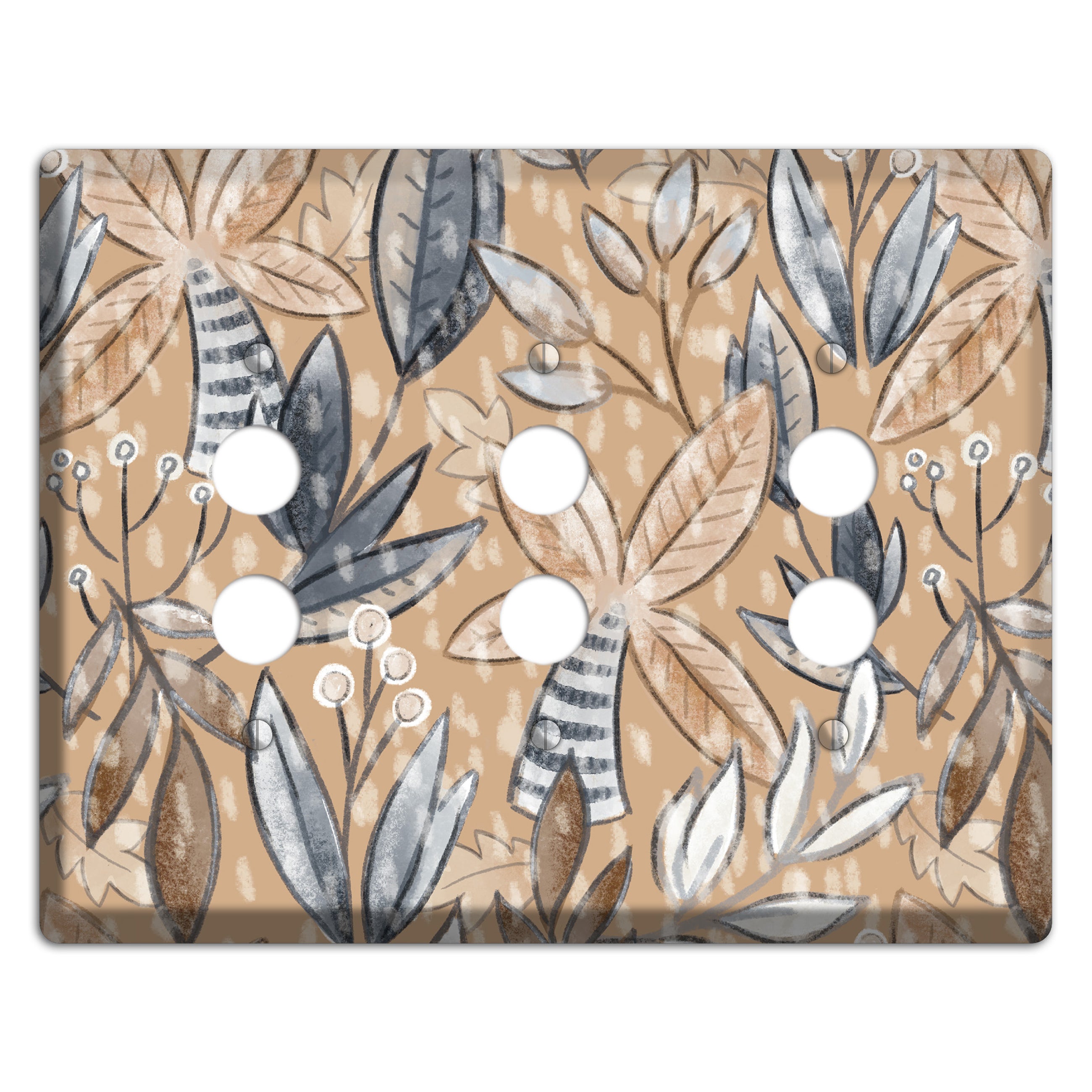 Autumn Leaves 3 Pushbutton Wallplate