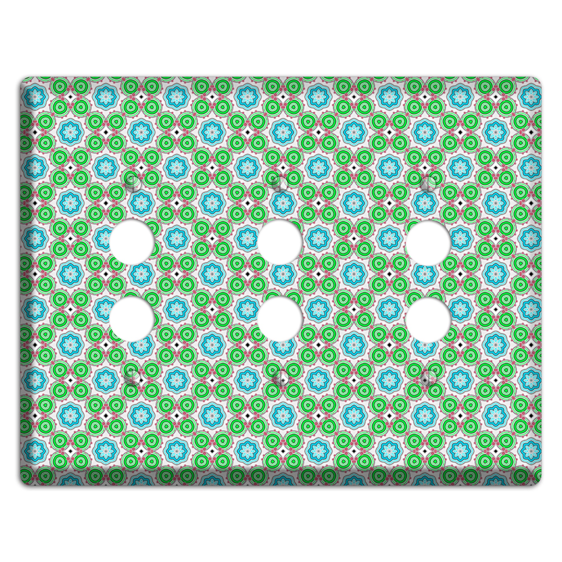 Green Foulard 5 3 Pushbutton Wallplate