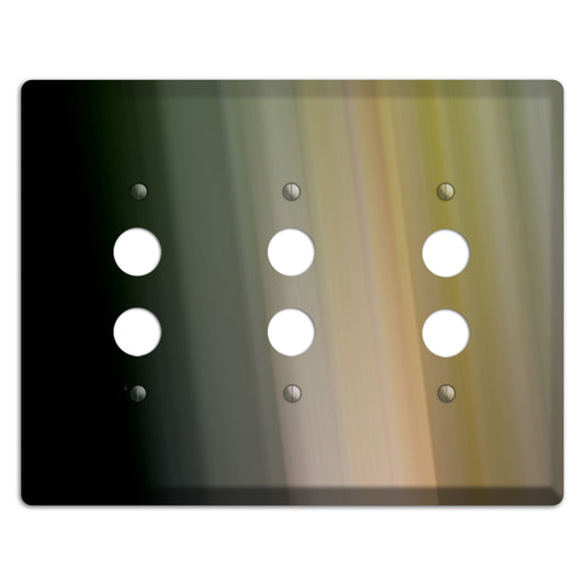 Black and Olive Ray of Light 3 Pushbutton Wallplate