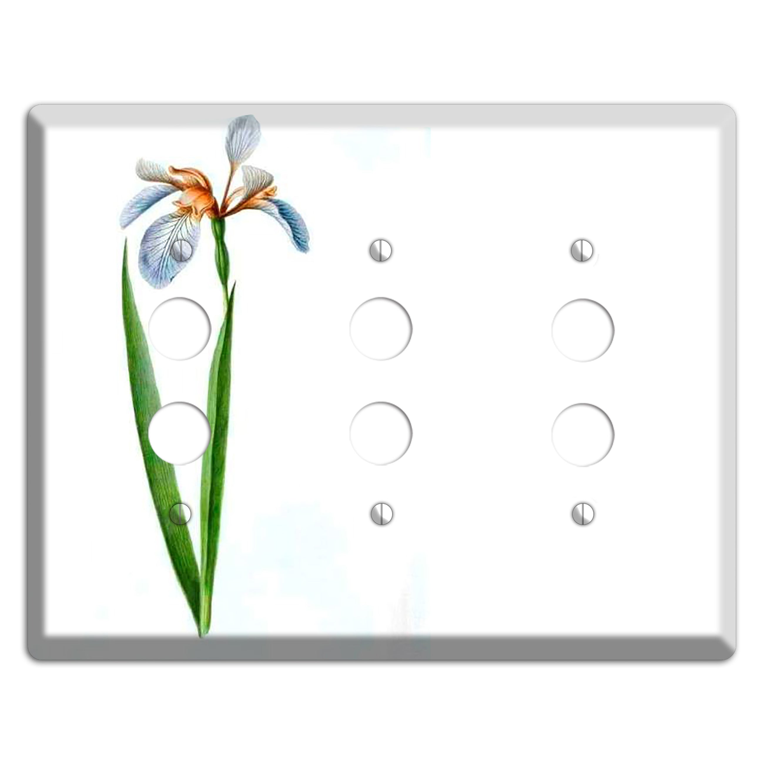 White Iris 2 3 Pushbutton Wallplate