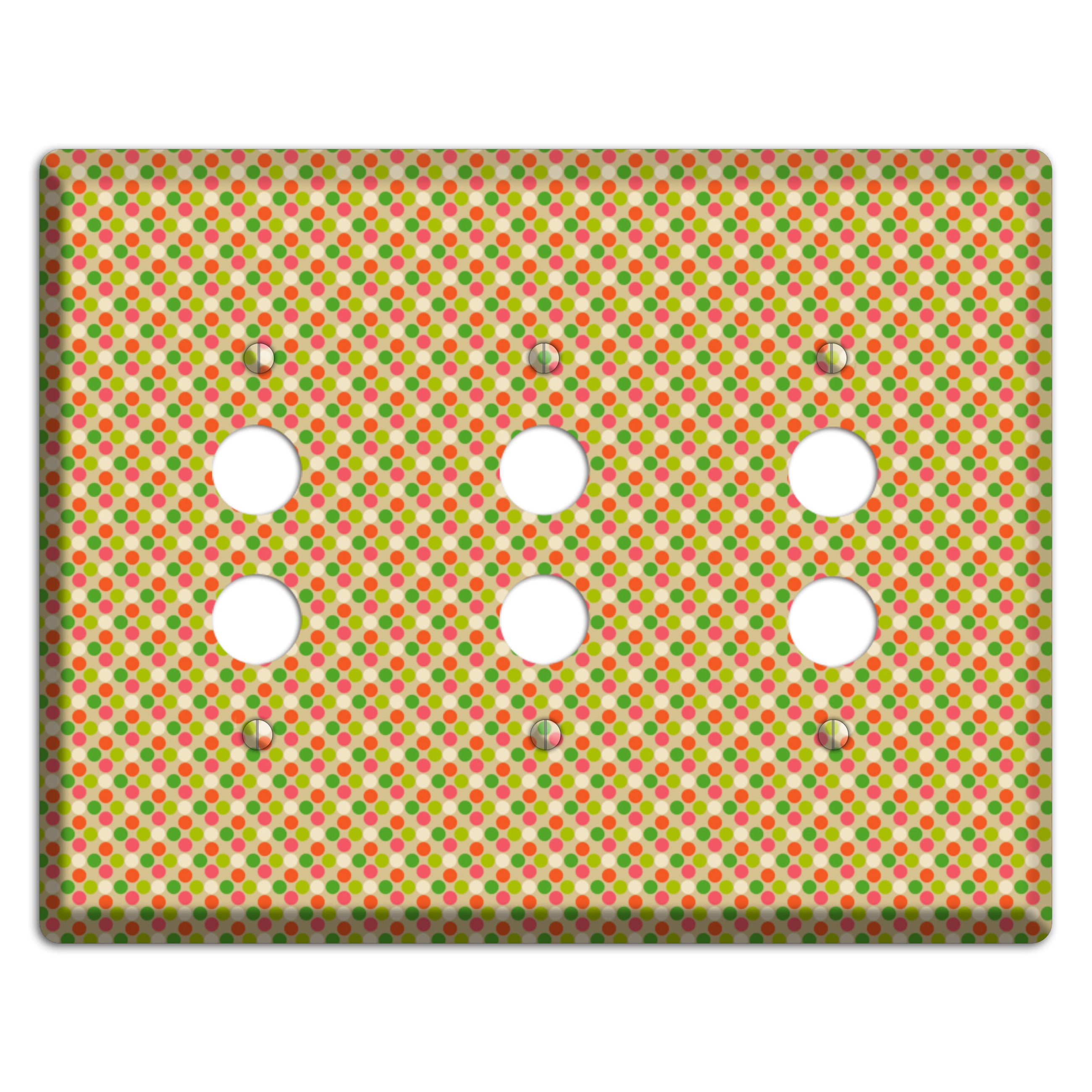 Yellow Plaid 3 Pushbutton Wallplate
