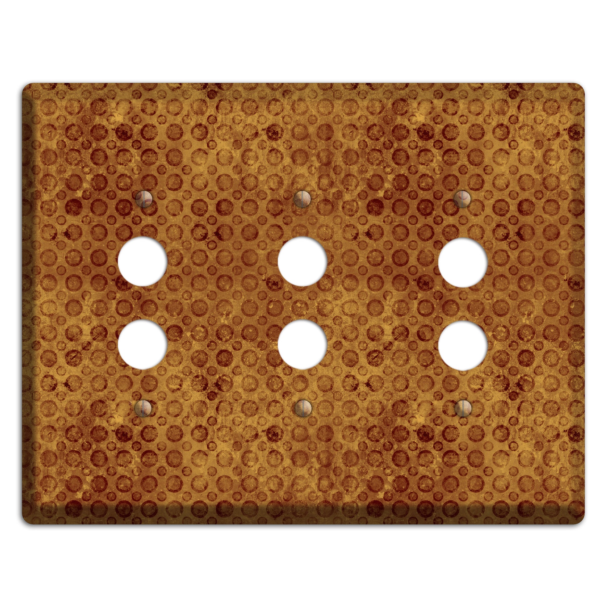 Maroon Circles 3 Pushbutton Wallplate
