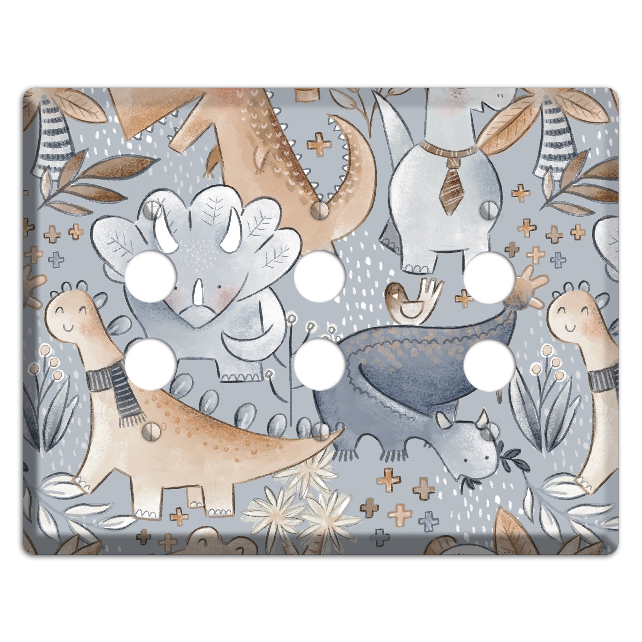 Dinosaur Friends 3 Pushbutton Wallplate
