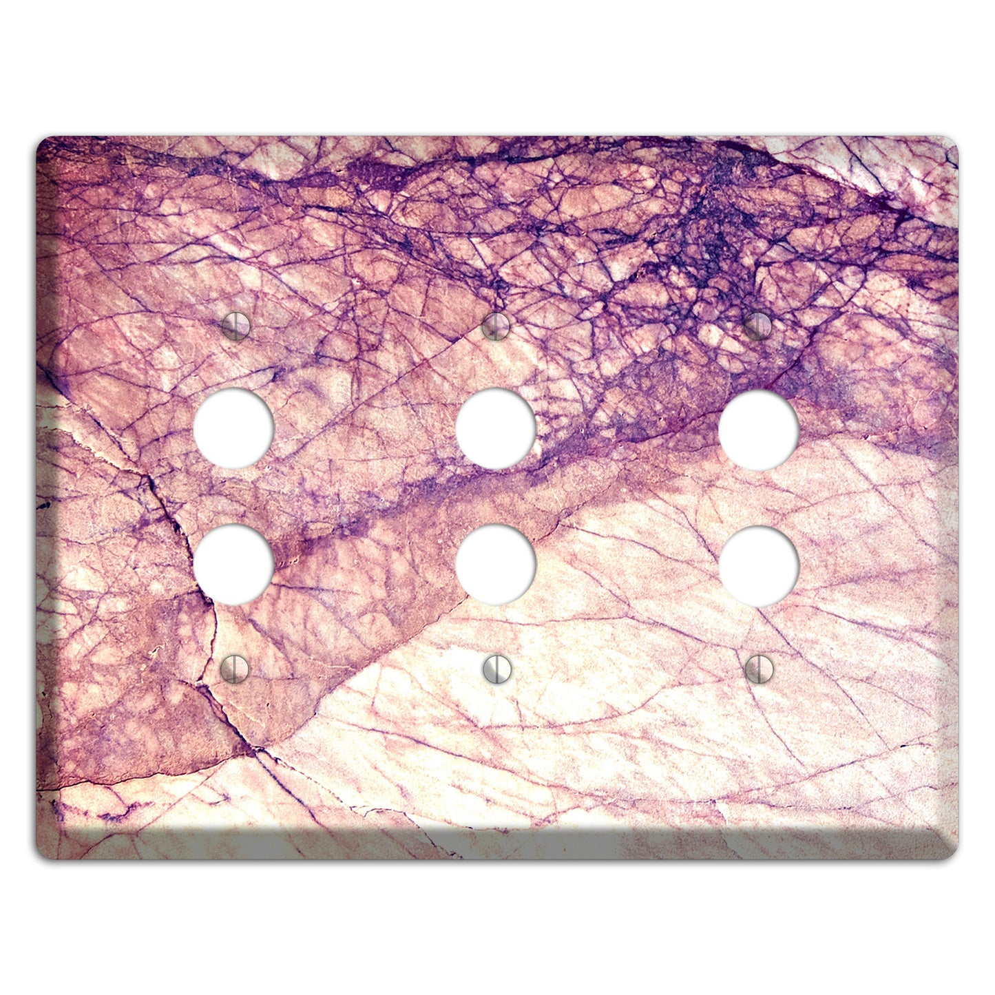 Cavern Pink Marble 3 Pushbutton Wallplate