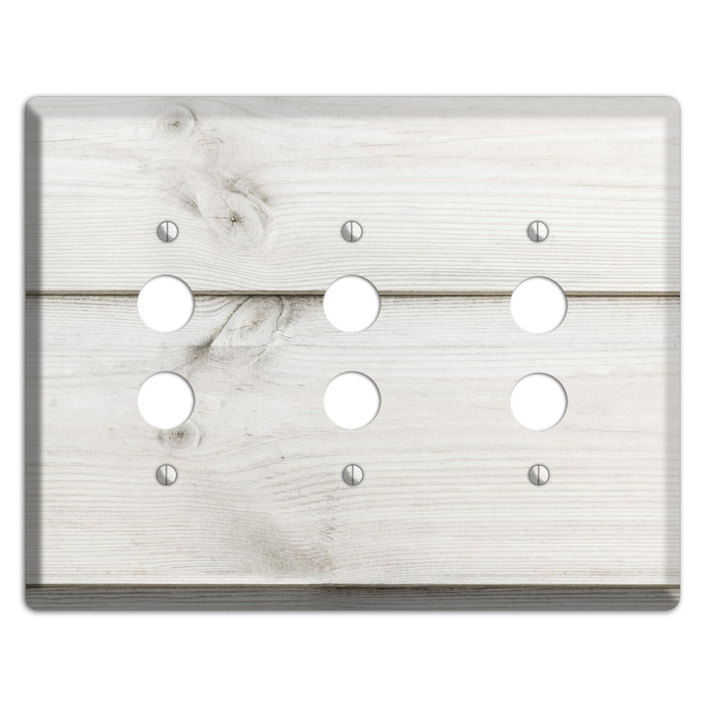 Timberwolf Antique 3 Pushbutton Wallplate