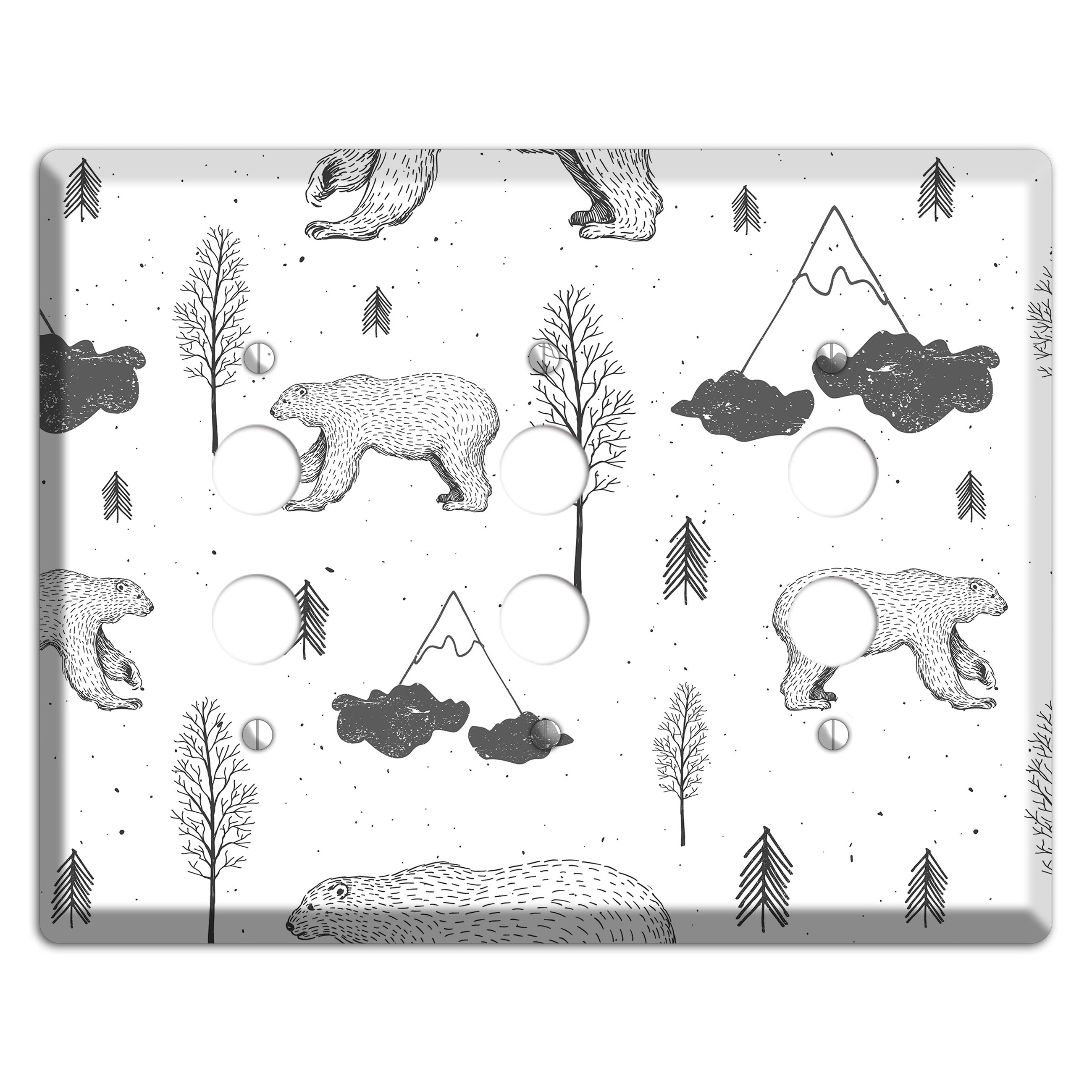 Wildlife Bear 3 Pushbutton Wallplate