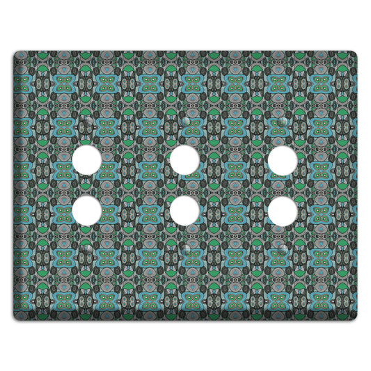 Green Tapestry 3 Pushbutton Wallplate