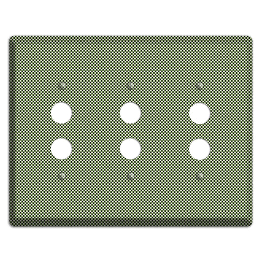 Green Tiny Check 3 Pushbutton Wallplate