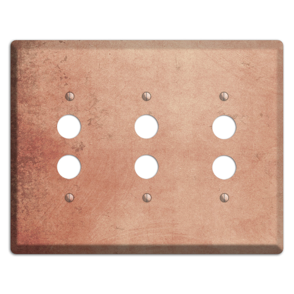 Tan Vintage Grunge 3 Pushbutton Wallplate