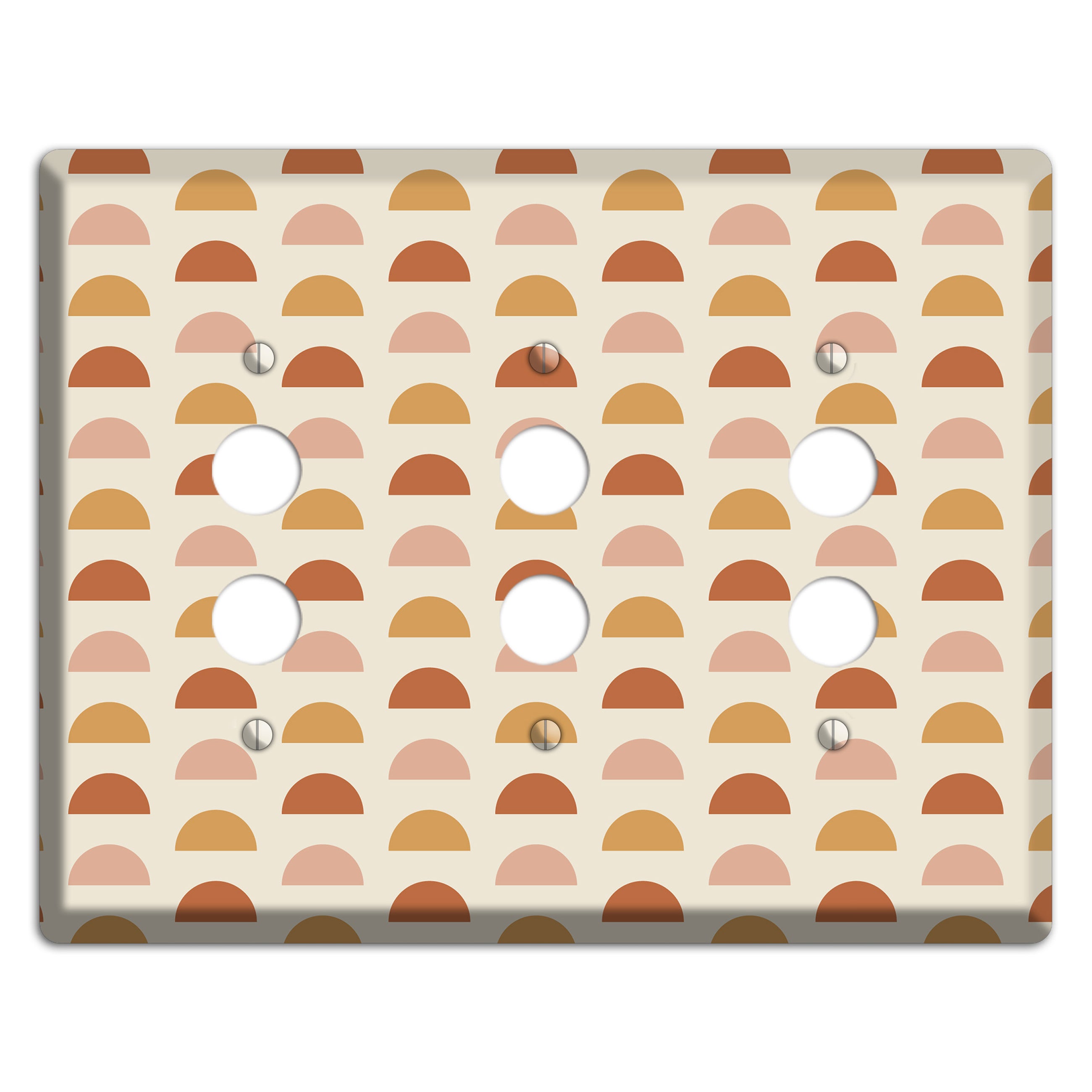 Peachy Half Moons 3 Pushbutton Wallplate
