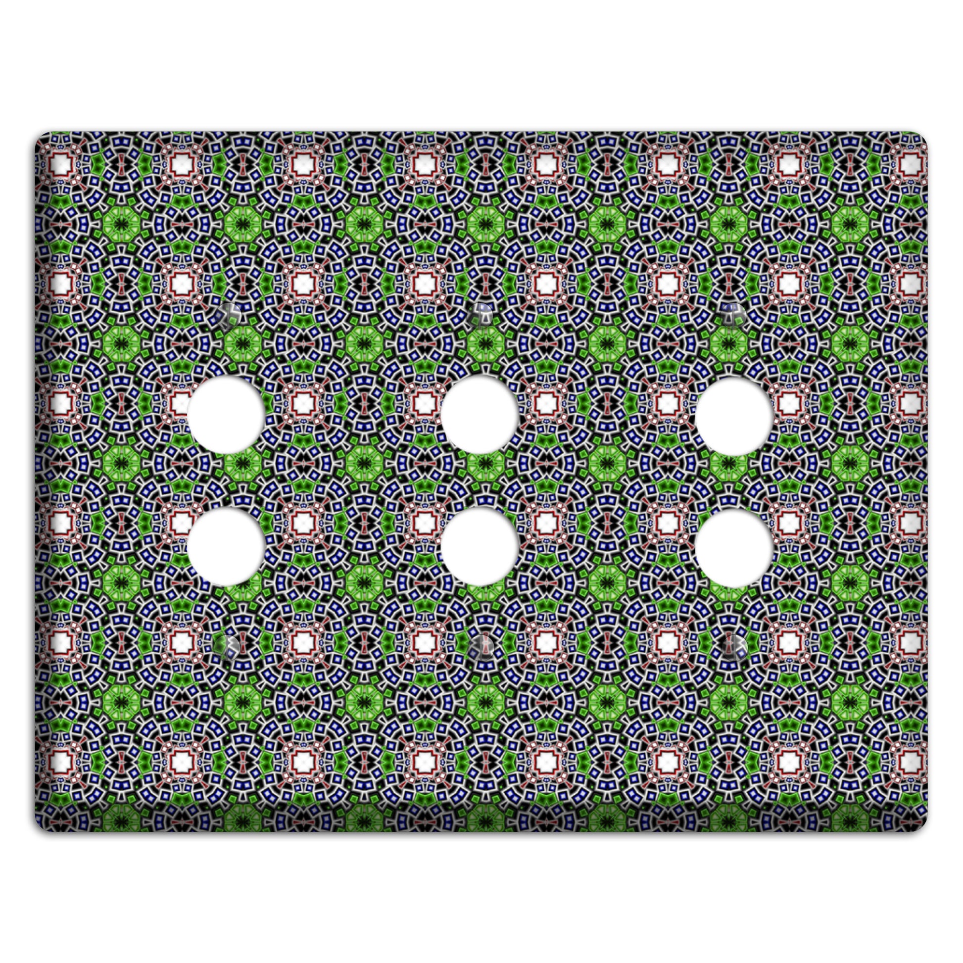 Green Foulard 4 3 Pushbutton Wallplate
