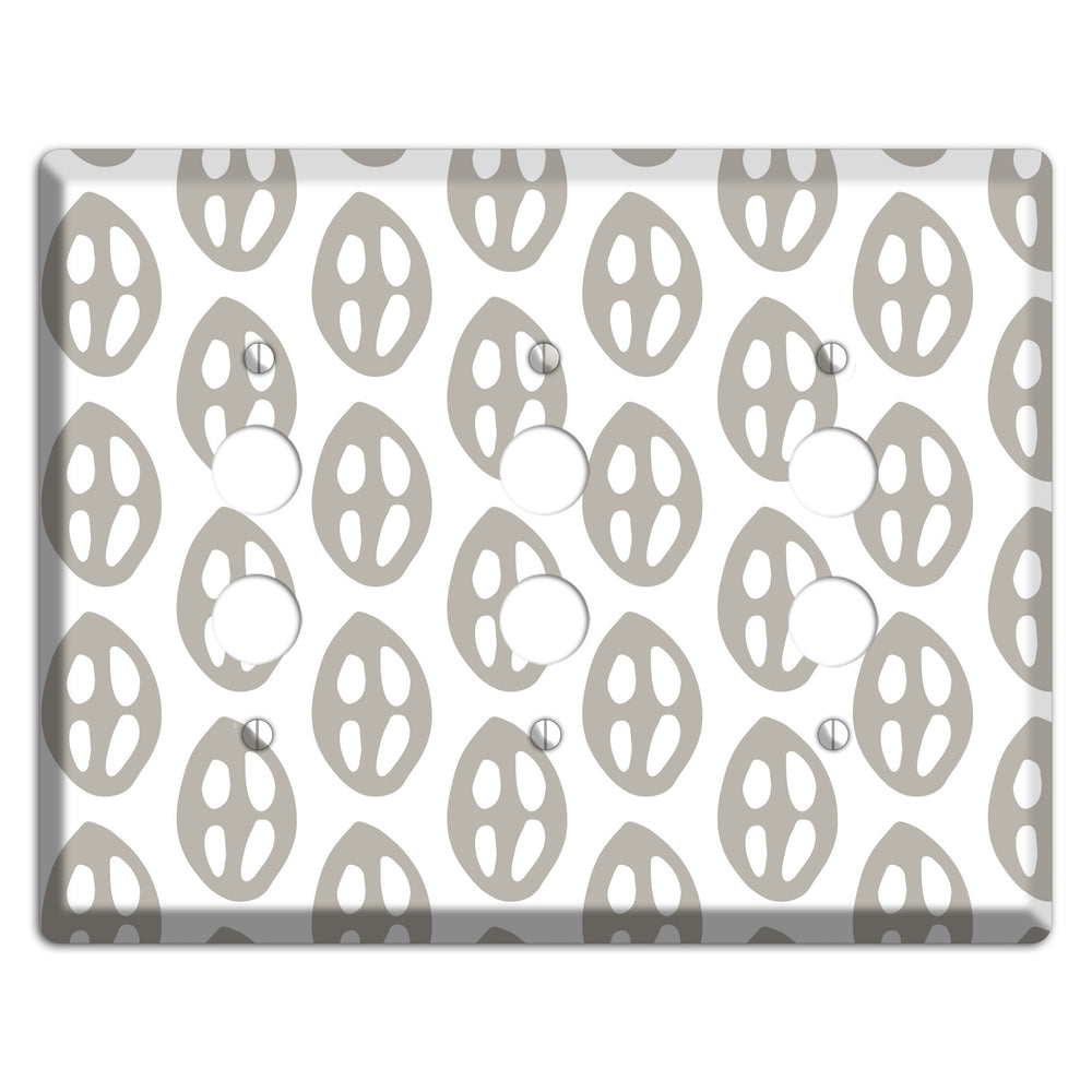 Simple Scandanavian Style BB 3 Pushbutton Wallplate