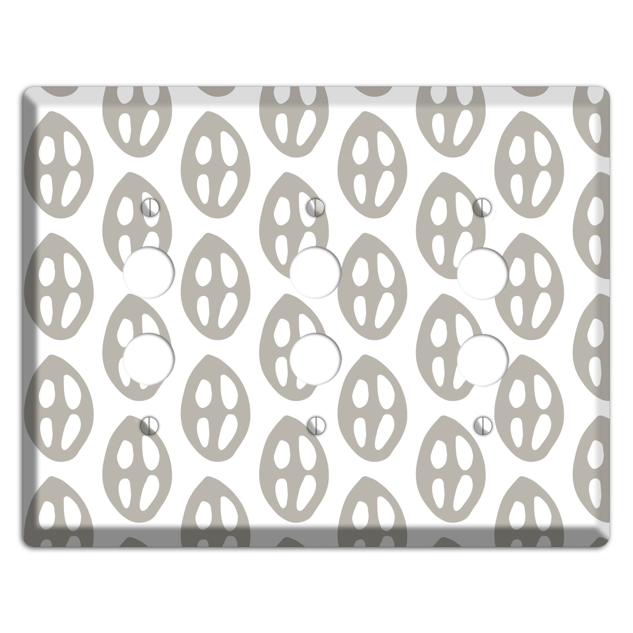 Simple Scandanavian Style BB 3 Pushbutton Wallplate