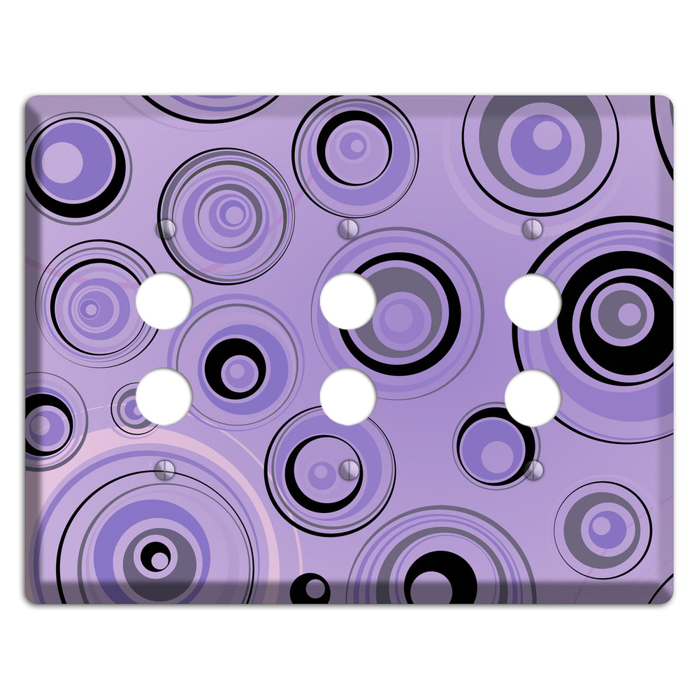 Lavender Circles 3 Pushbutton Wallplate