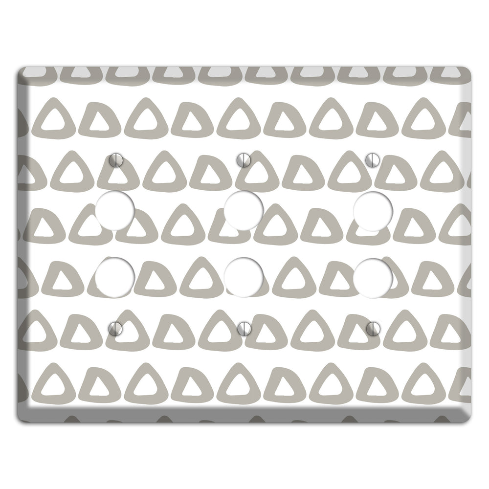 Simple Scandanavian Style H 3 Pushbutton Wallplate