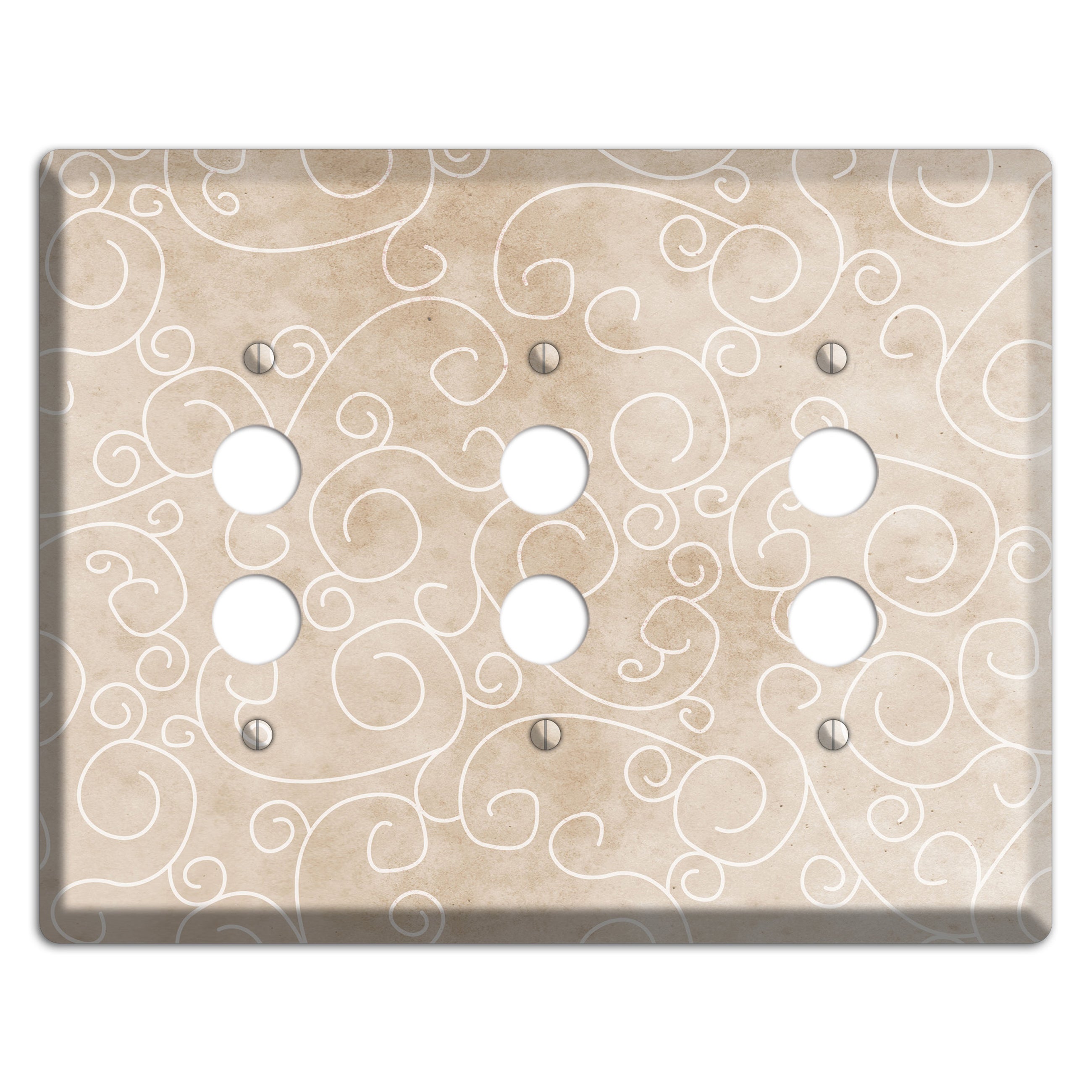 Wafer Neutral Texture 3 Pushbutton Wallplate