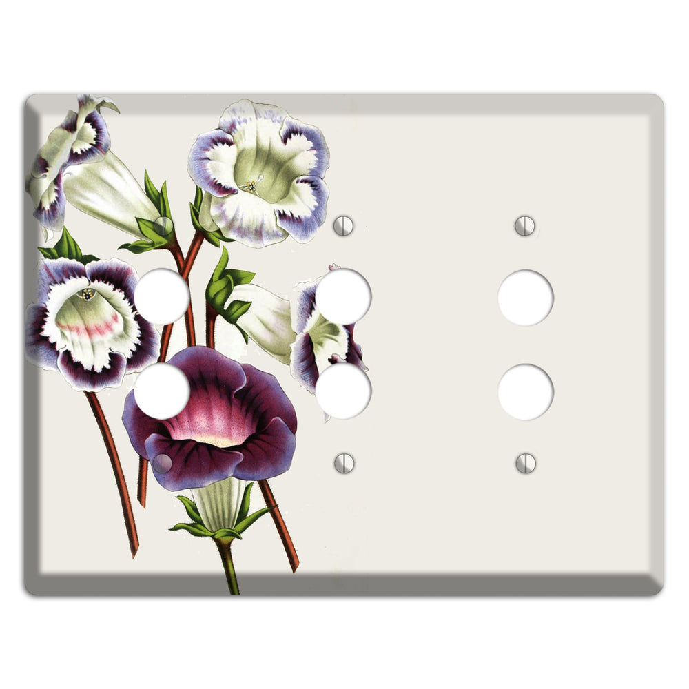 Gloxinas 3 Pushbutton Wallplate