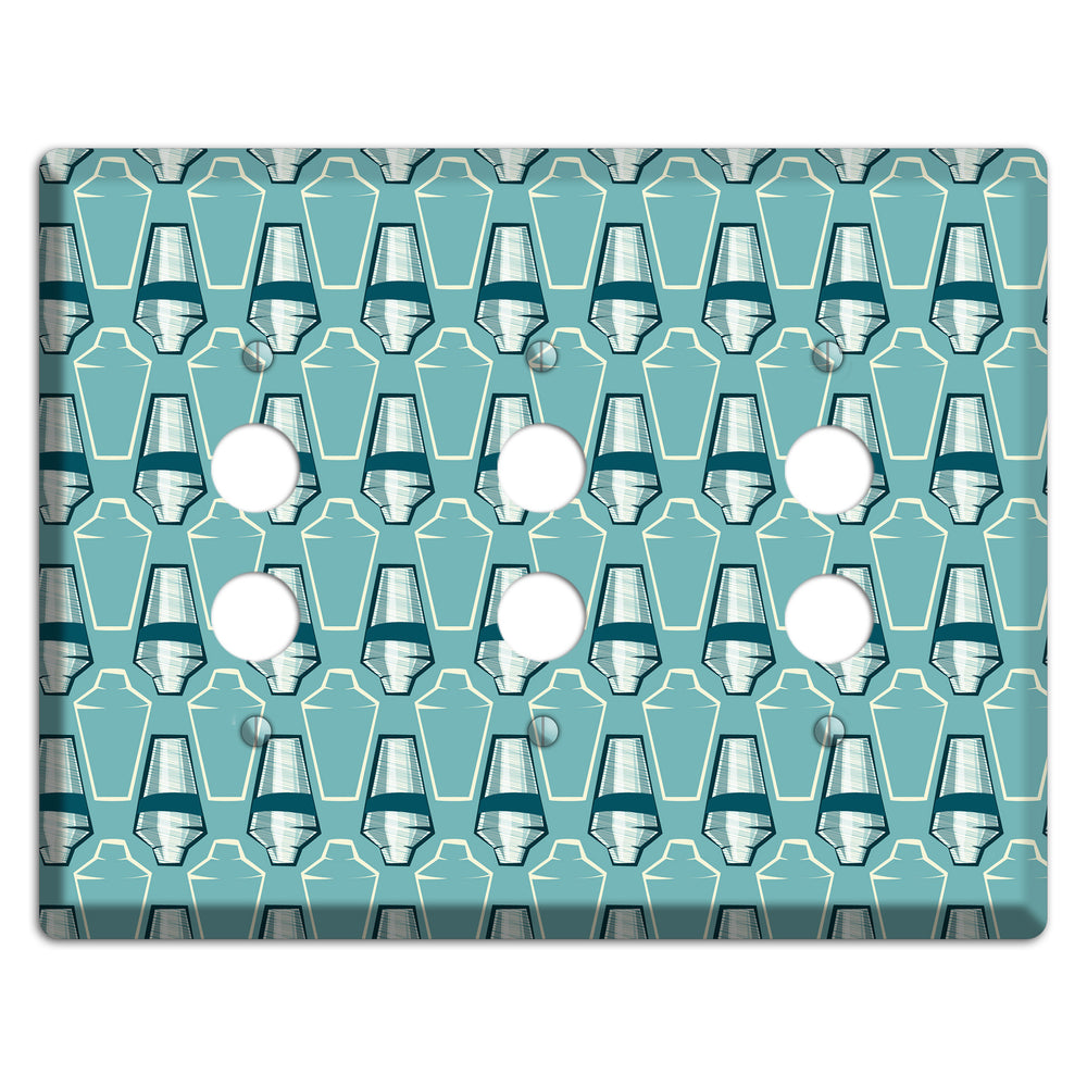 Cocktail Shakers 3 Pushbutton Wallplate