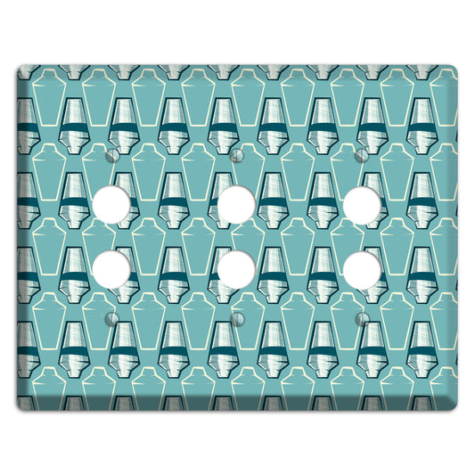 Cocktail Shakers 3 Pushbutton Wallplate