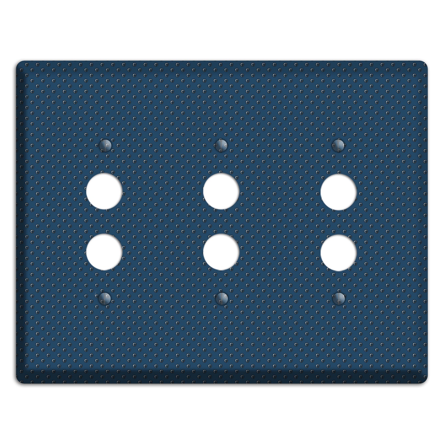 Blue Small Dots 3 Pushbutton Wallplate
